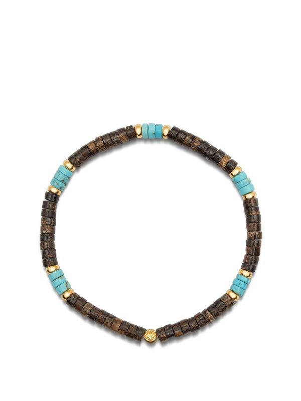 Nialaya pánsky náramok Coconut Heishi Beads/ Tyrkys