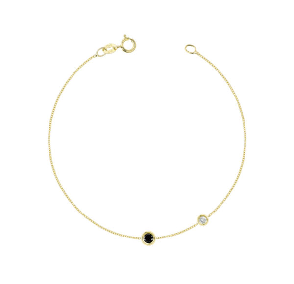 Hortense - náramok DoubleSolitaire Black and withe diamond